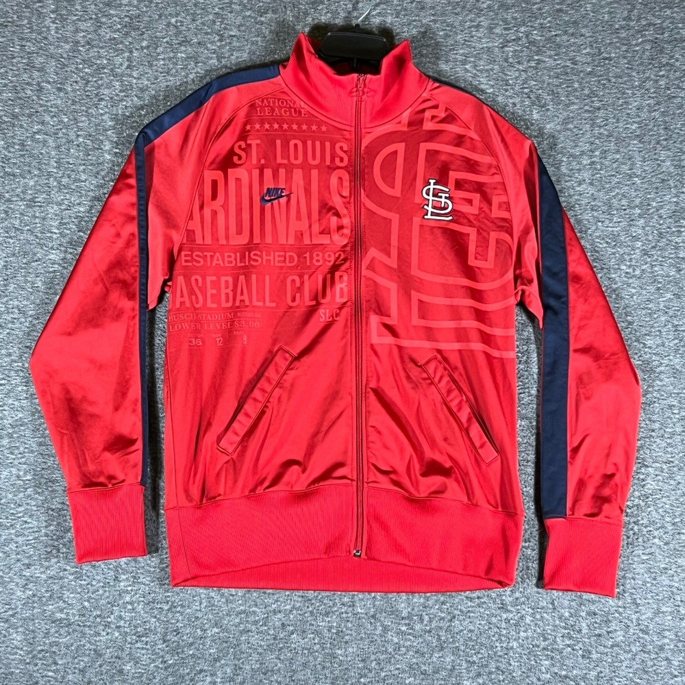 Nike St Louis Cardinals Baseball Club Full Zip Jacket Mens XL Red Navy